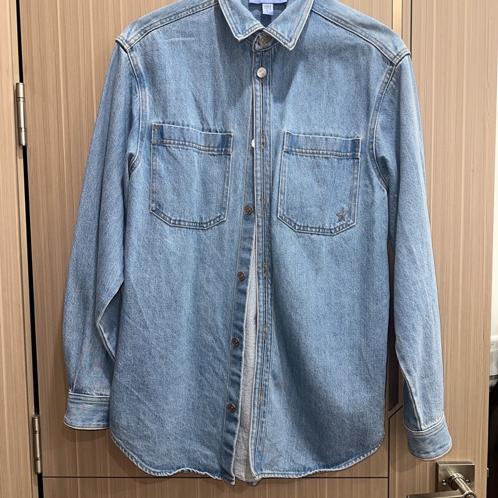 Mugler Light Blue Denim Shirt Jacket